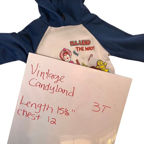 Candy Land Hoodie - Size 3T - white Blue Nostalgia Board Game Candyland - Picture 5 of 8